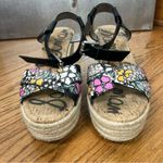 Sam Edelman  | Destin Floral Wedge Espadrille Platform Leather Sandals Size 8 Photo 1