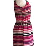 Loft Ann Taylor Pink White Stripe Sleeveless Casual Summer A-Line Dress Size 2 Photo 3