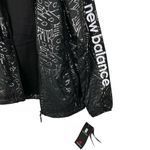 New Balance NEW  Black Silver Foil Monogram Windbreaker Jacket S Reflective Photo 3