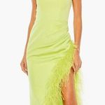 Mac Duggal Feather Trim Asymmetric Dress Photo 0