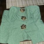 SheIn Green Strapless Top with Gold Floral Accents Photo 0