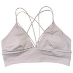 Lululemon  Women’s Sz 10 Dark Chrome Gray Lilac Pushing Limits Strappy Sports Bra Photo 5