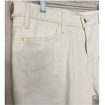 Levi's Levi’s Off White Cream Mid-Rise Shorts with Tan Stitching Raw Edge Fringe 14 Photo 7