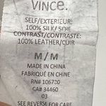 Vince  Charcoal V-Neck Silk Top leather neckline Photo 5