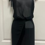 Pretty Little Thing Black Asymmetrical Fringe Beach Dress Photo 2