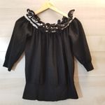 3.1 Phillip Lim (M} VICTORIAN SPORT RUCHE OFF-THE-SHOULDER TOP IN BLACK Photo 2