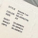 Azazie  Luz Bridesmaid Dress Gown Silver Grey Lace Flowy Size A2 2 Women's NWT Photo 14