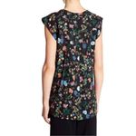 Pleione Womens Nordstrom Rack  Chloe Floral Pleat Back Blouse - Sz M Photo 1