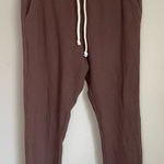 Aerie  Waffle Knit Chocolate Brown Joggers Sweatpants Small Cozy Lounge Earthy Photo 0