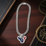 NFL Houston Texans 20 Inch Necklace Pendant Cuban Chain Link Football Jewelry Photo 2