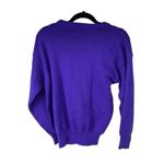 Vintage Purple Black 3D Rose Appliqué Bead Stem Sweater Sz Small Photo 1