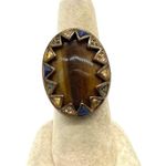 House of Harlow Hold Tone Tiger’s Eye with Crystal Accents size 8 Gold Photo 0
