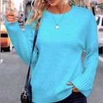 NWT, Lavishly Paris Women’s Mint Blue Neck Knit Sweater. Photo 0