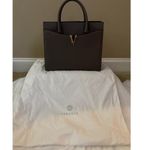 Versace Virtus Grainy Calf Leather Grey Large Top Handle Bag NWT $ 2100 Retail Photo 8