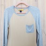 St. John  Womens Baseball Tee Sz S Beige Grey Long Sleeve Minimalist Quiet Luxury Photo 2