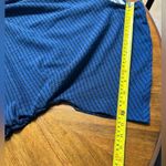 Bimba Y Lola Midi Dress Blue Black Stripe Side Rouching Flounce Bottom Size Med Photo 4