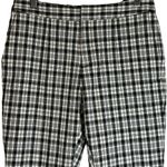 Elie Tahari Plaid Straight-Leg Crop Trousers Black White Plaid Size 6 Photo 3