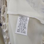 Umgee Ivory & Blue Embroidered Fringe Festival Tank Top Size Medium Photo 6