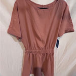 Cupshe NWT  Rose Pink Elastic Waist Short Sleeve Open Back Romper Photo 0