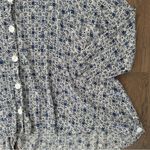 Dress to Kill Vintage Geometric Print Gauze Swing Tunic Top Cream and Blue OS Size M Photo 5