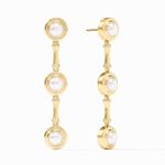 Julie Vos Gold and Pearl Linear Earrings Photo 1