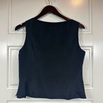 Adrianna Papell Vintage Silk Black Embroidered Floral Side Zip Blouse Size 8 Photo 2