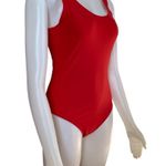 Nicole Miller women's size medium red one piece scoop back tank style swimsuit Photo 1