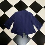 Catrina Vintage 80s 90s Cropped Blazer Wide Sleeve Purple Navy Fringe Tassels L Photo 7