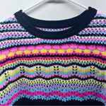 Colorful Striped Knit Sweater Pink Size L Photo 1