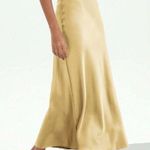 SheIn  Gold Midi Slip Skirt with Slit for Cocktail.NWOT Photo 3