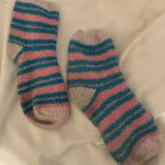 Handmade  Striped Women’s Polyester Blend Fuzzy Socks Photo 2