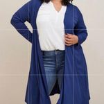 Torrid Cardigan Crepe Open Front Duster Long Sleeve Slinky Fabric Blue Photo 0