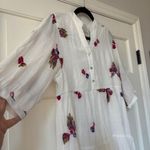 Anthropologie Fig+Flower Floral Embroidered Midi Dress Flounce Tier Size Medium Photo 3