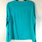 Lands' End Swim Top Rash Guard Long Sleeve Crew Neck Light Aqua Blue 0X 14W Photo 1