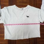 VS PINK White Crop Top Logo Lounge Sweater Small Mesh Back Womens Teens Photo 4