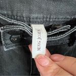 Mango MNG Washed Black Moto Skinny Textured Denim Jeans Photo 4