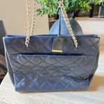 Kate Spade Handbag Quilted Leather Shoulder Bag Navy Gold Purse Photo 0
