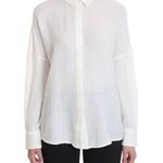 IRO Paris Malinak Shirt XS Ecru White Textured Sheer Top Blouse Quiet Luxury NEW Photo 0