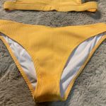 Cupshe  Bikini Size‎ Medium Orange Ribbed Side Cut Outs Swimsuit Photo 2