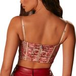 Amazon Floral Tapestry Print Coquette Fairycore Corset Top Bustier w/ Garter Straps Photo 2