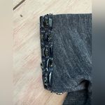 J.Crew Wkmans  Blue Marled Jewel Beaded Neckline Short Sleeve Sweatshirt Small Photo 7