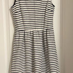 J.Crew  Daybreak Black & White Striped Fit & Flare Sleeveless Dress Size 0 Preppy Photo 0