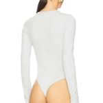 We Wore What  Gray Long Sleeve Henley Bodysuits Size‎ S Photo 3