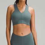 Lululemon  lab Nulu Cross-Back Yoga Sports Bra Size 6 Sea Steel Teal Athleisure Photo 0