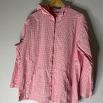 Fresh Produce  Pink White Gingham Check Hooded Zip Cotton Jacket Large‎ Photo 0