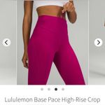 Lululemon  Base Pace High Rise Crop Leggings Wild Berry Size 2 Photo 3