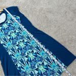 Title Nine  Gidget 2.0 Active Dress Blueprint Cap Sleeve Stretch Blue Geometric L Photo 9