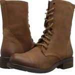 Steve Madden TROOPA 2 Brown Leather Zip Combat Boots Womens Size 8.5 Distressed Photo 1