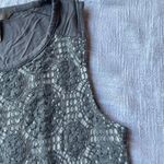 Banana Republic  Gray Scoop Neck Lace Overlay Tank Top | Size Small Photo 3