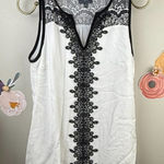 Market & Spruce White and Black Lace Top - Size - Small Photo 0